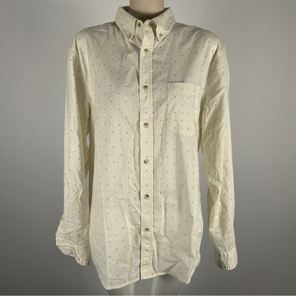 ❤️ Banana Republic Cream Button-Down Shirt Size L - Picture 1 of 11